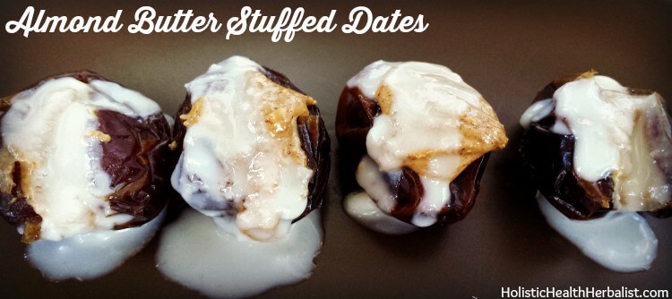 How to make almond butter stuffed dates.
