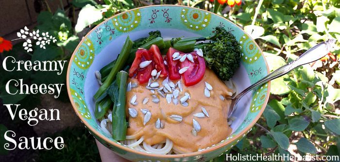 Vegan cheese sauce recipe made with potatoes and carrots