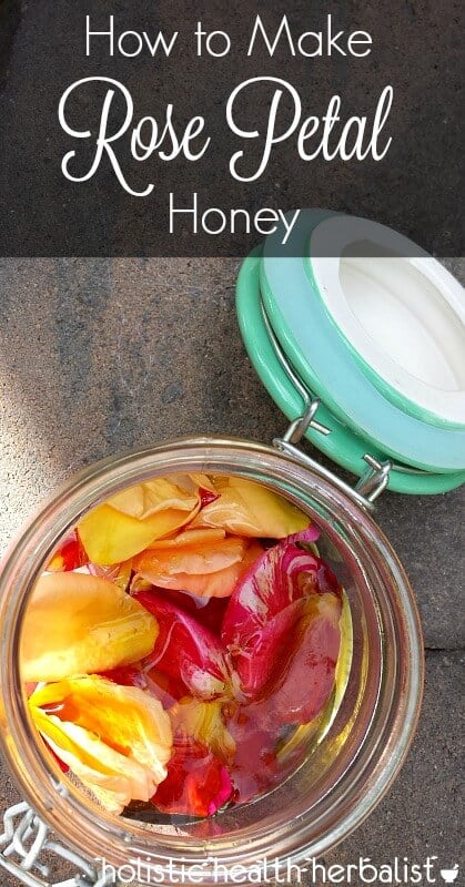 How to Make Rose Petal Honey - learn how to make this delicious rose petal honey that is perfect for sweetening drinks and for spreading on toast!