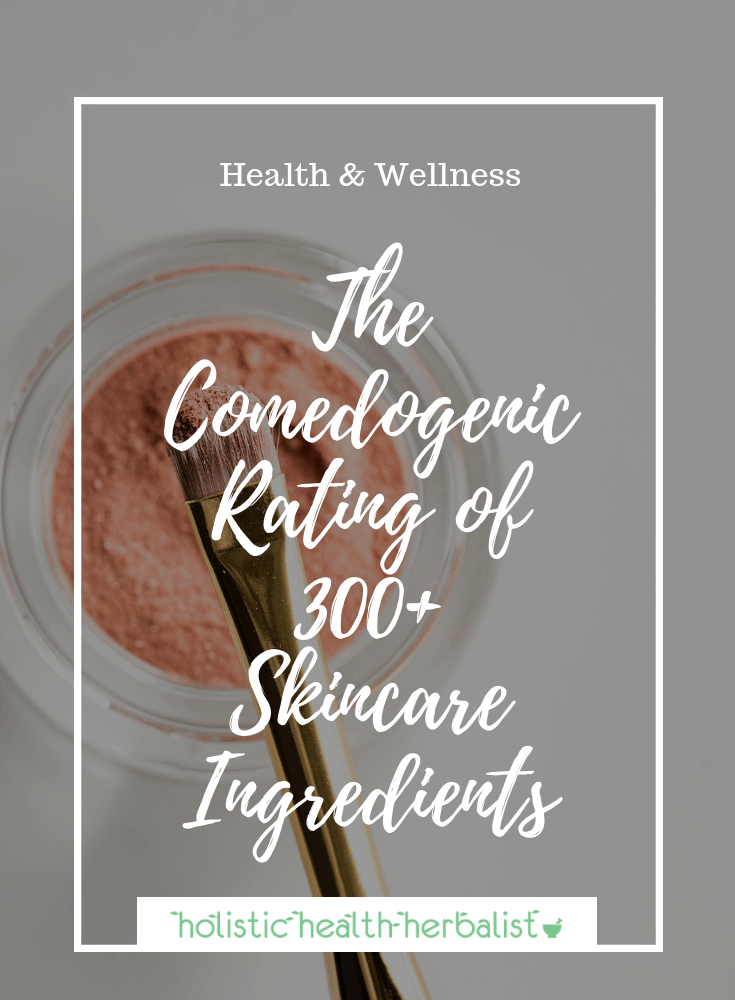 Non Comedogenic Rating of 300+ Skincare Ingredients