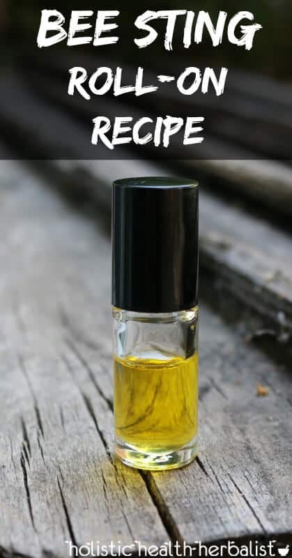 Bee Sting Roll-On Recipe for relieving pain, swelling, itching, and redness.
