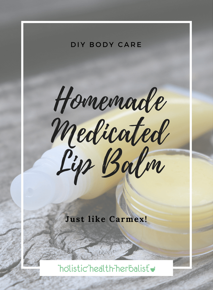 Homemade Medicated Lip Balm - Learn how to make this Carmex copycat recipe to help soothe, protect, and heal your lips during dry weather conditions.