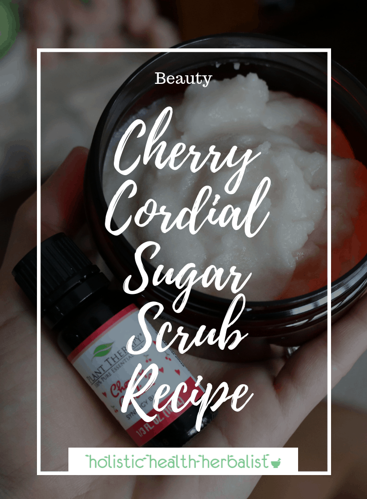 Cherry Cordial Sugar Scrub Recipe for Deliciously Hydrated Skin - This DIY sugar scrub recipe is perfect for buffing away rough patches and sealing in hydration. It's creamy, emulsifying, and smells amazing!