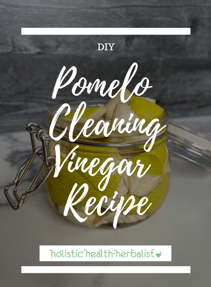 How to make pomelo vinegar - Jar of pomelo peels in a jar of distilled vinegar